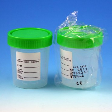 Specimen Container, Sterile, 120ml Specimen Container Globe Scientific